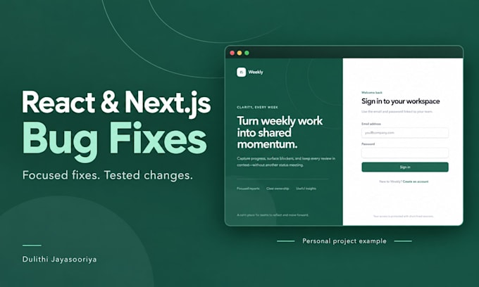 fix bugs in your react or nextjs web application