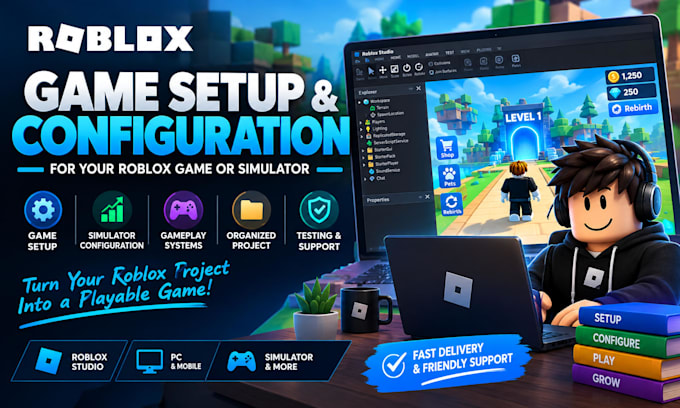 set up and configure your complete roblox game or simulator