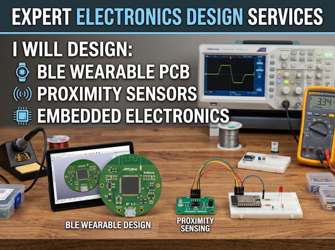 design ble wearable pcb, proximity sensor and embedded electronics