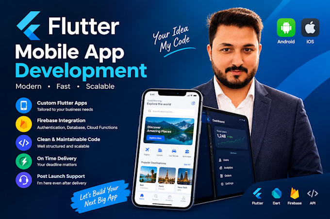 develop flutter apps with firebase backend integration
