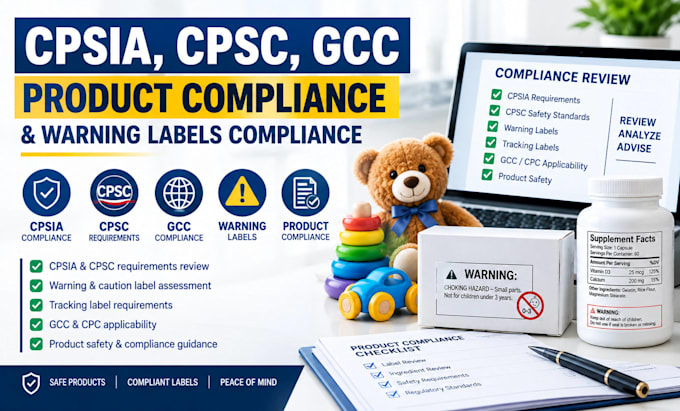 handle cpsia, cpsc, gcc, product and warning label compliance for amazon sellers