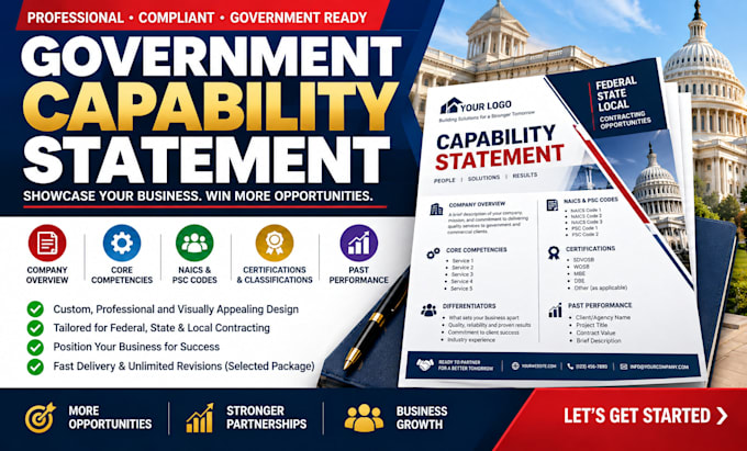write a professional government contract capability statement