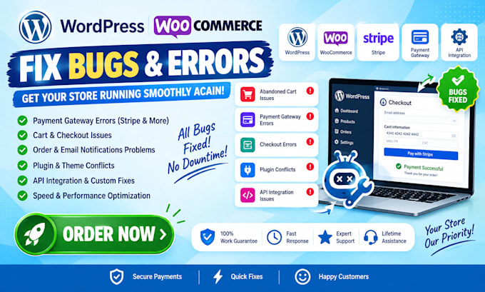 wordpress bug fix woocommerce stripe payment gateway cart issues checkout error