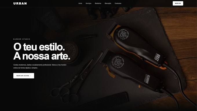 create a modern barber shop website for your business