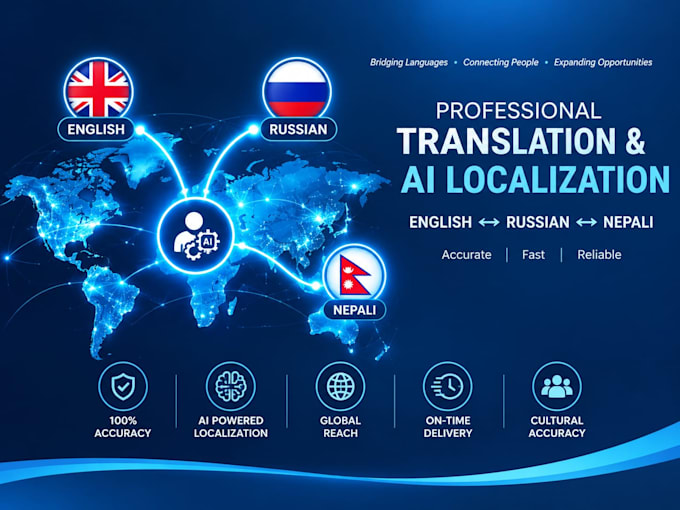 translate between english russian and nepali accurately