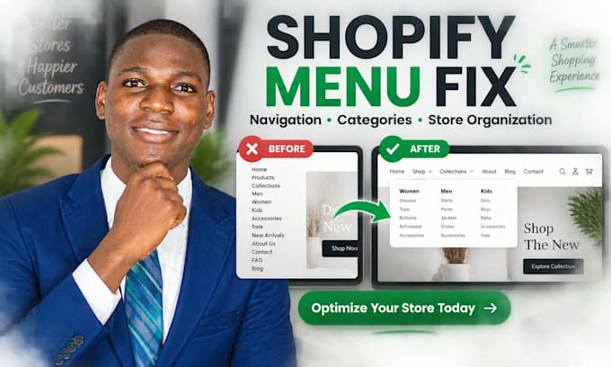 fix and organize your shopify navigation menu
