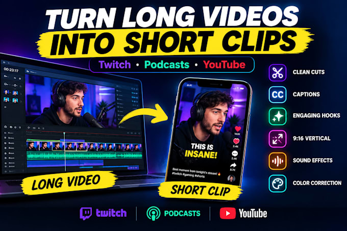 be your stream clipper twitch clipper and podcast clip editor