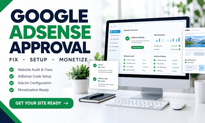 google adsense approval fix website errors setup ads txt and ad code correctly