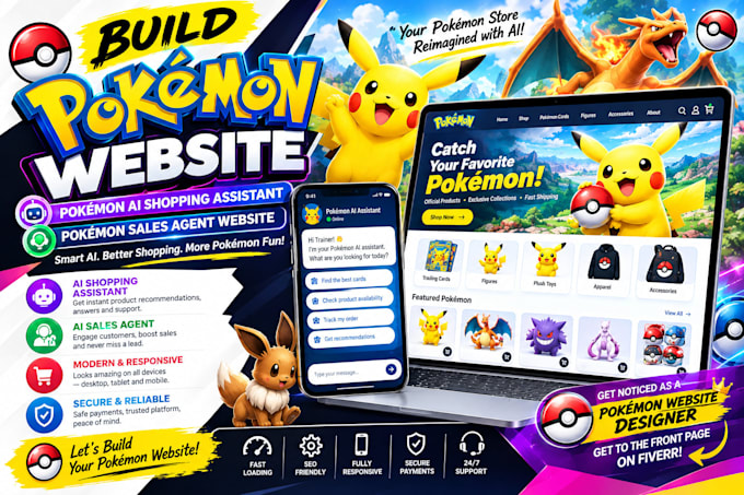 build pokémon website, pokémon card store, tcg shopify store
