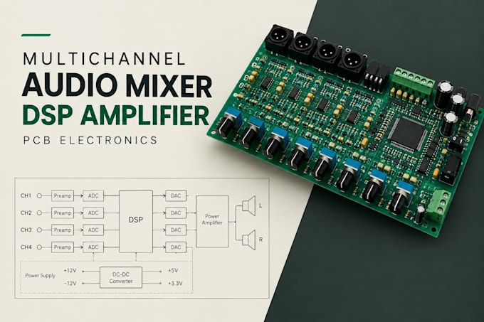 design multichannel audio mixer dsp and amplifier pcbs electronics
