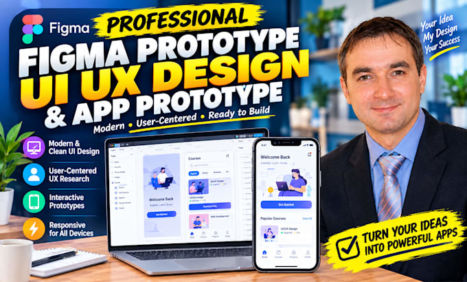 create a professional figma prototype, UI UX design and app prototype