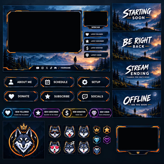 convert ai generated twitch kick stream overlay to animated stream ready graphic