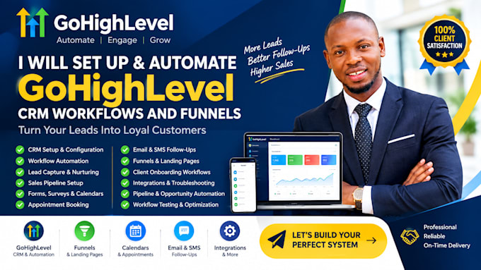 setup and automate gohighlevel CRM workflows and funnels
