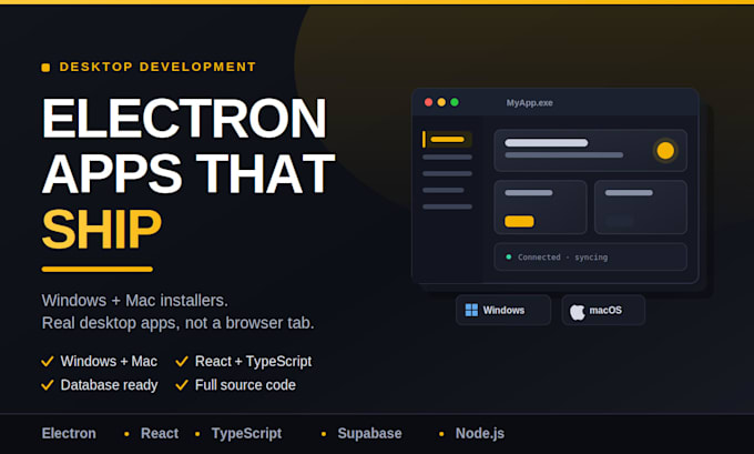 build a cross platform electron app for windows and mac