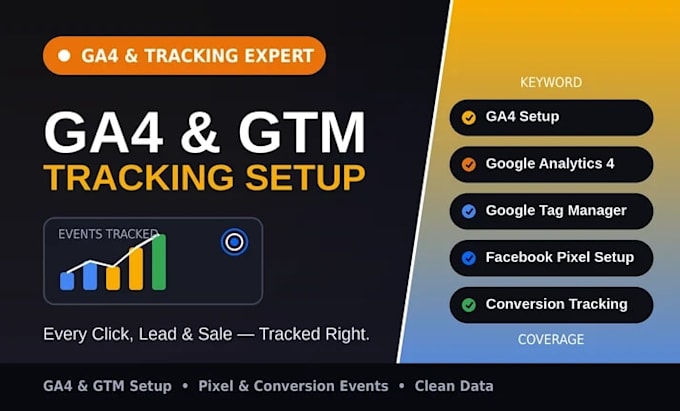 setup ga4 , tag manager an facebook pixel tracking