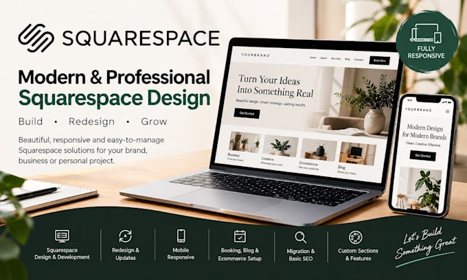 build squarespace website, design or redesign squarespace