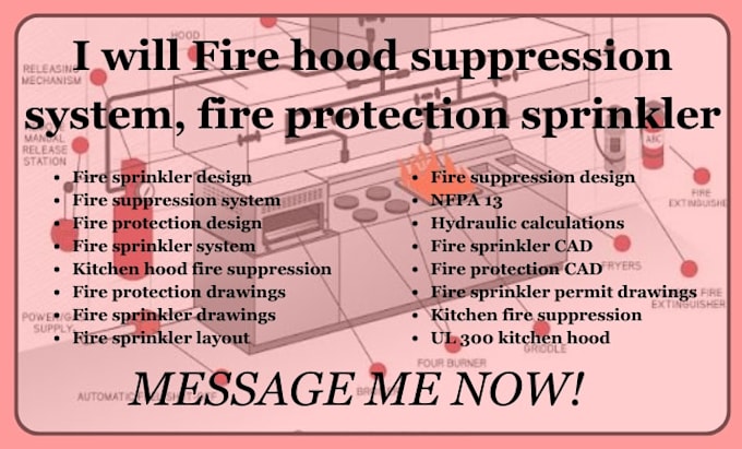 fire hood suppression system, fire protection sprinkler