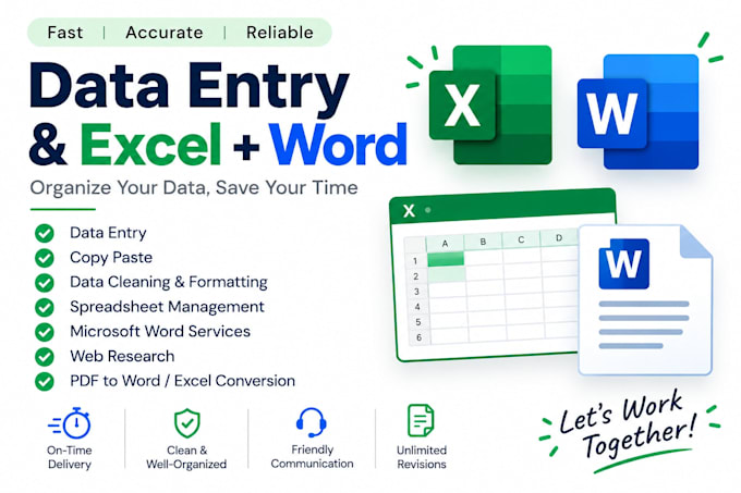 do data entry and excel spreadsheet work