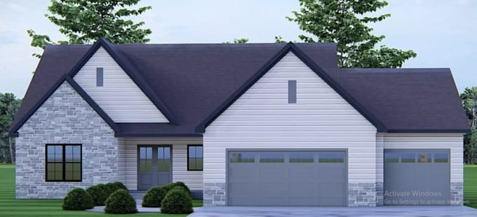 do 3d house modeling, architectural rendering, interior and exterior design