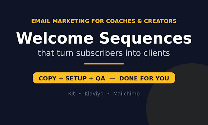 write and set up your 5 email welcome sequence