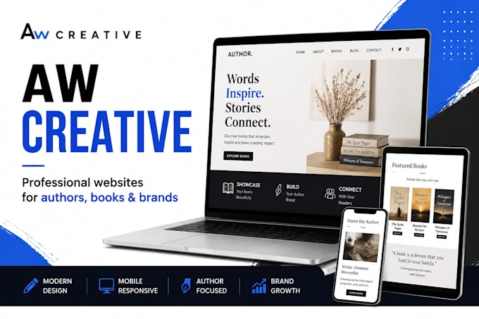 design book author website, ebook website or redesign your wix website