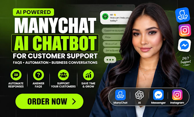 create manychat ai chatbot for customer support and automation