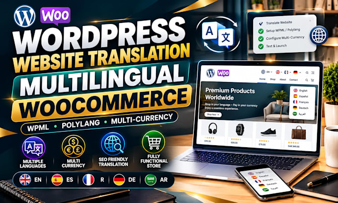 wordpress website translation woocommerce multilingual via wpml translatepress
