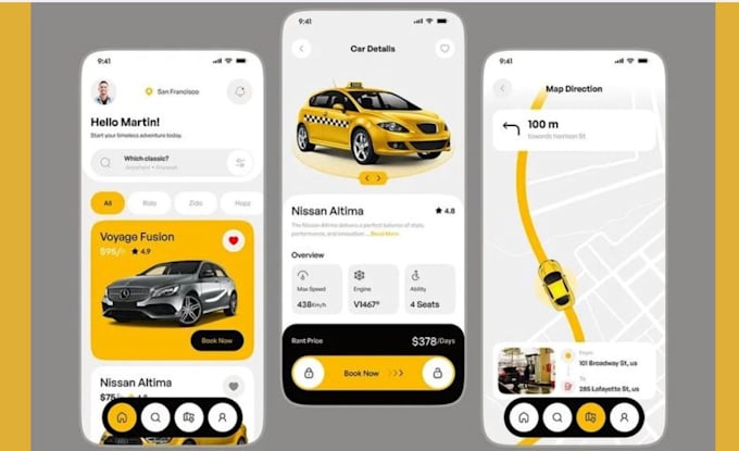 develop taxi mobile app, online taxi booking app ai webapp, mobile development