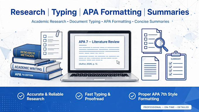 do research,summary,typing,and apa formatting