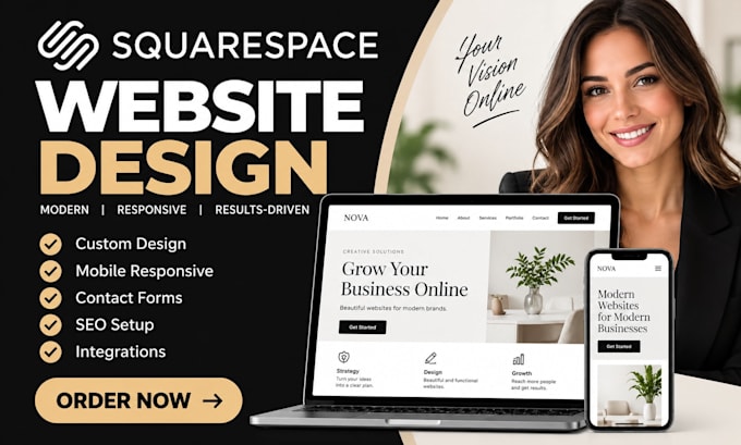 a professional squarespace website for your business