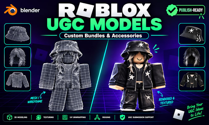 create a custom roblox ugc bundle model ready for publishing