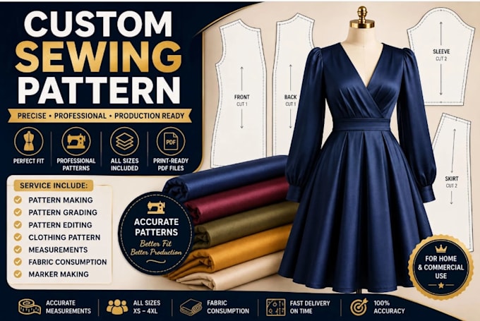 create custom sewing patterns and digital garment patterns