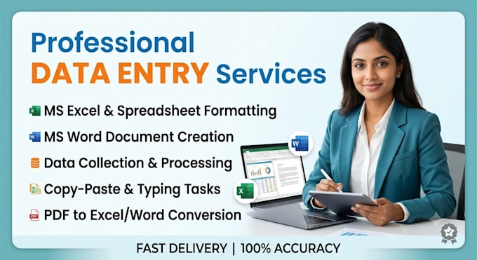 do expert data entry, ms excel, and ms word work