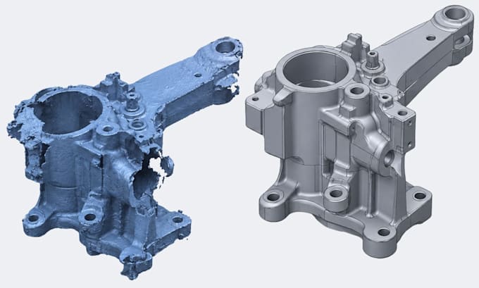 do 3d reverse engineering scan to cad solidworks stl to step