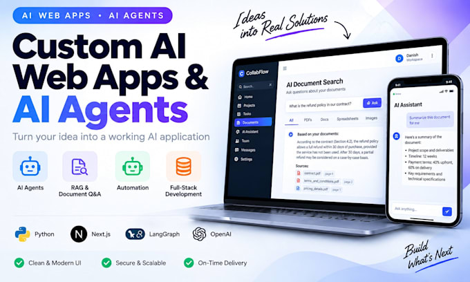 build a custom ai web app or ai agent