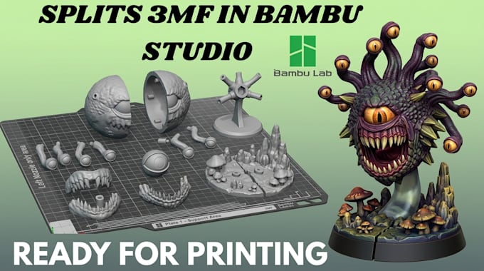 add color split slice 3d model for multicolor stl 3mf bambulab convert 2d to 3d