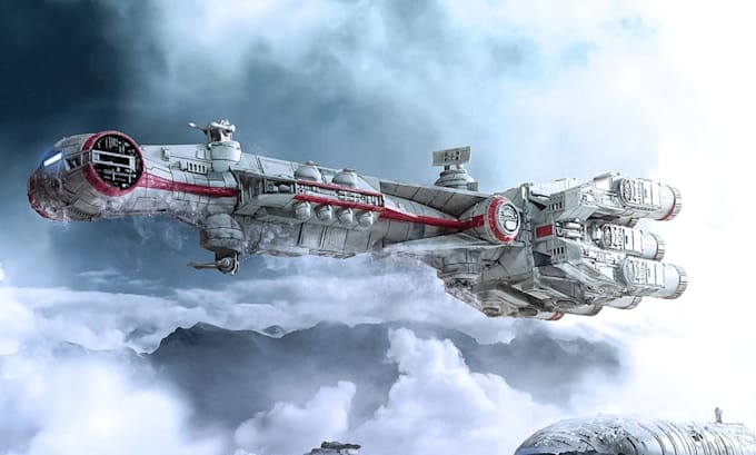 design hard surface 3d spaceship models, sci fi spacecraft and starships