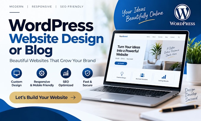 build responsive wordpress website design or blog