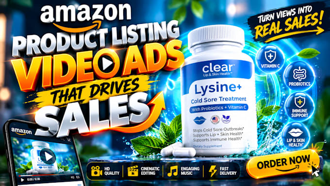 create high converting amazon listing ads video for your product sales