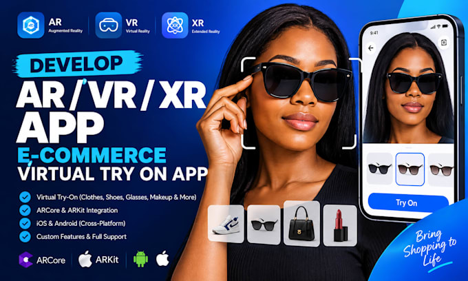 develop augmented reality ar vr xr app ecommerce virtual try on app arcore arkit