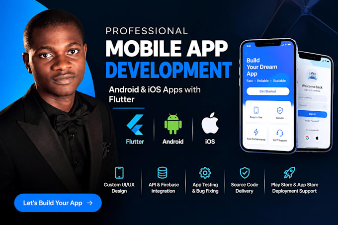 develop android ios mobile app using flutter and react native