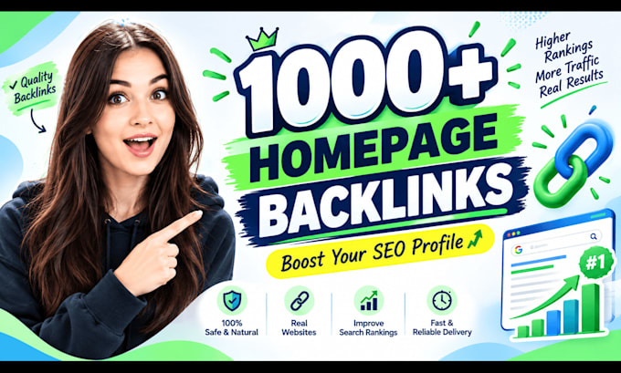 build 1000 plus homepage backlinks for SEO