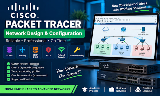 design and configure cisco packet tracer networks