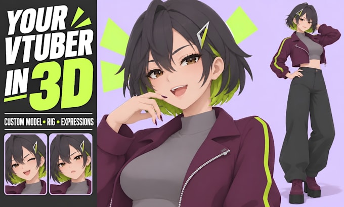 create a custom 3d vtuber vroid model ready for streaming