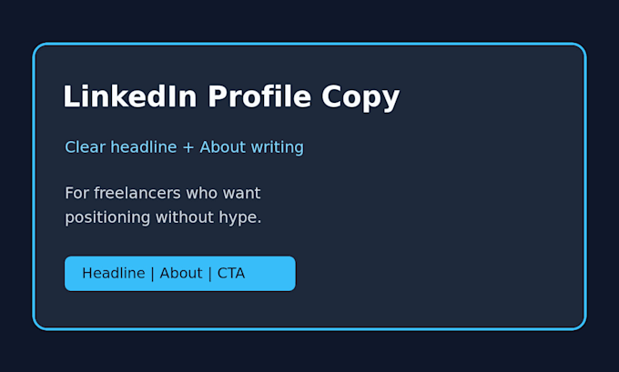 rewrite your linkedin headline and about for freelancers