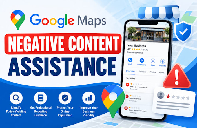 remove negative harmful google maps content links