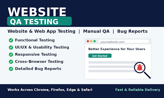 professionally test your website and web app for bugs and UX issues