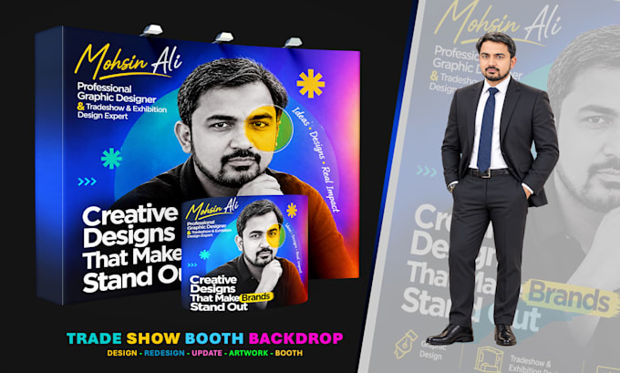 design tradeshow booth backdrop print ready setup