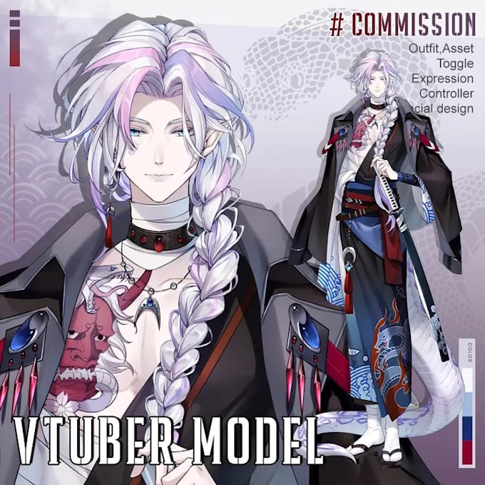 do live2d vtuber model, 2d vtuber model 3d vtuber model anime vtuber rigging