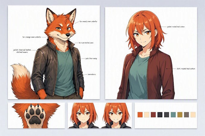 create your reference sheet furry or anime